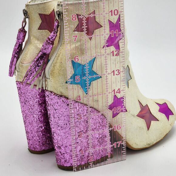 YRU Jem Star Metallic Stars Glitter Ankle Boots Size 8 HTF - Picture 9 of 9